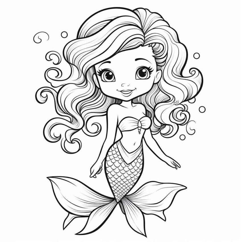 Adorable Mermaid Coloring Pages – Prompt Library