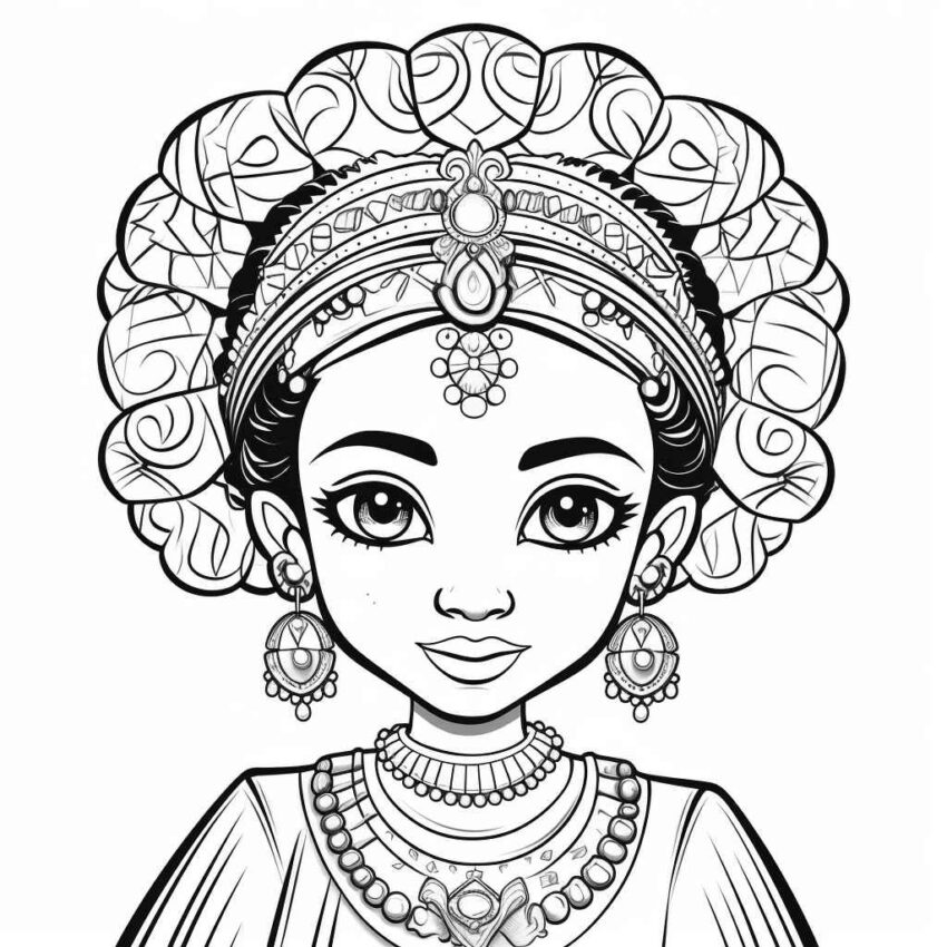 African Princess Coloring Pages – Prompt Library