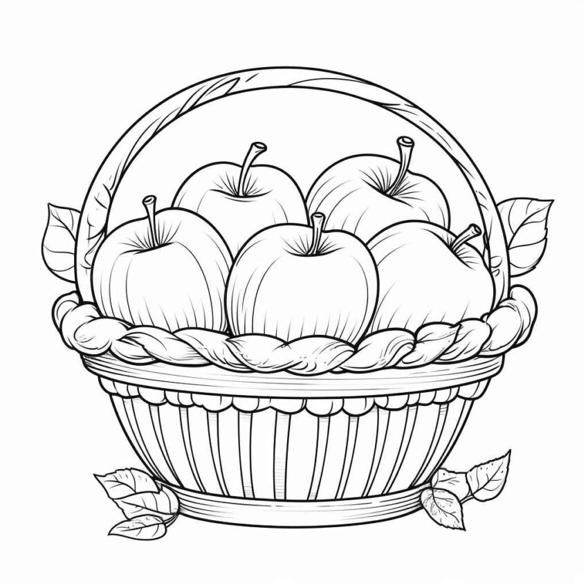 Apple Basket Coloring Page – Prompt Library