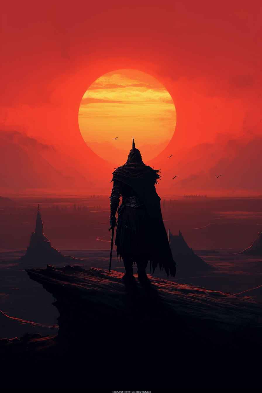 Barbarian Coat in Western Sunset – Prompt Library