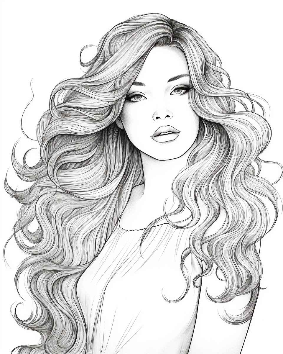 Beautiful Asian Woman Coloring Page – Prompt Library