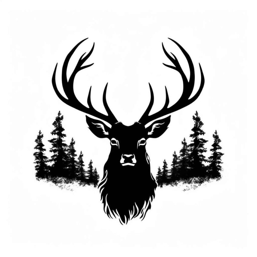 Black Deer Head Silhouette – Prompt Library