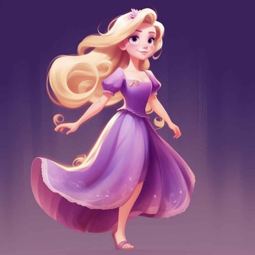 Blonde Disney Princess In Purple Prompt Library 