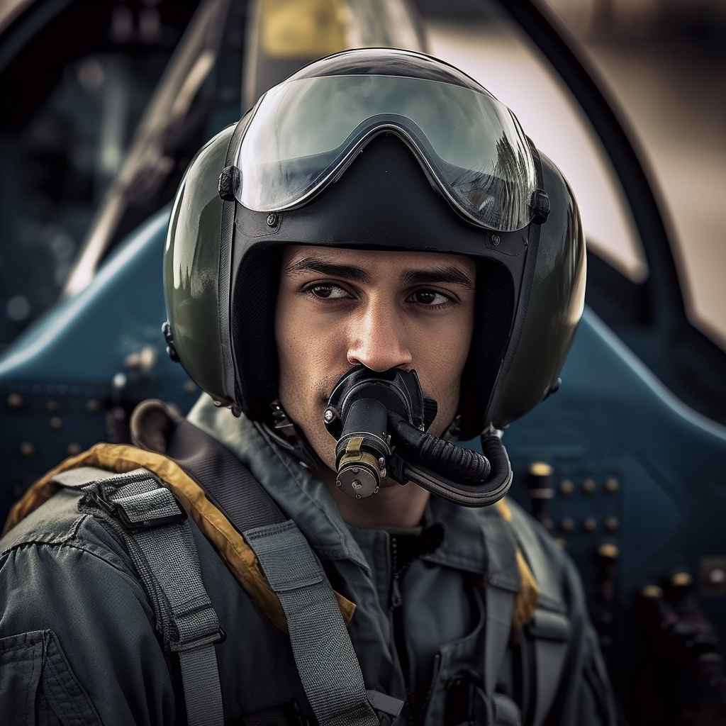 Midjourney Prompt: Blue Sky Military Pilot - Prompt Library