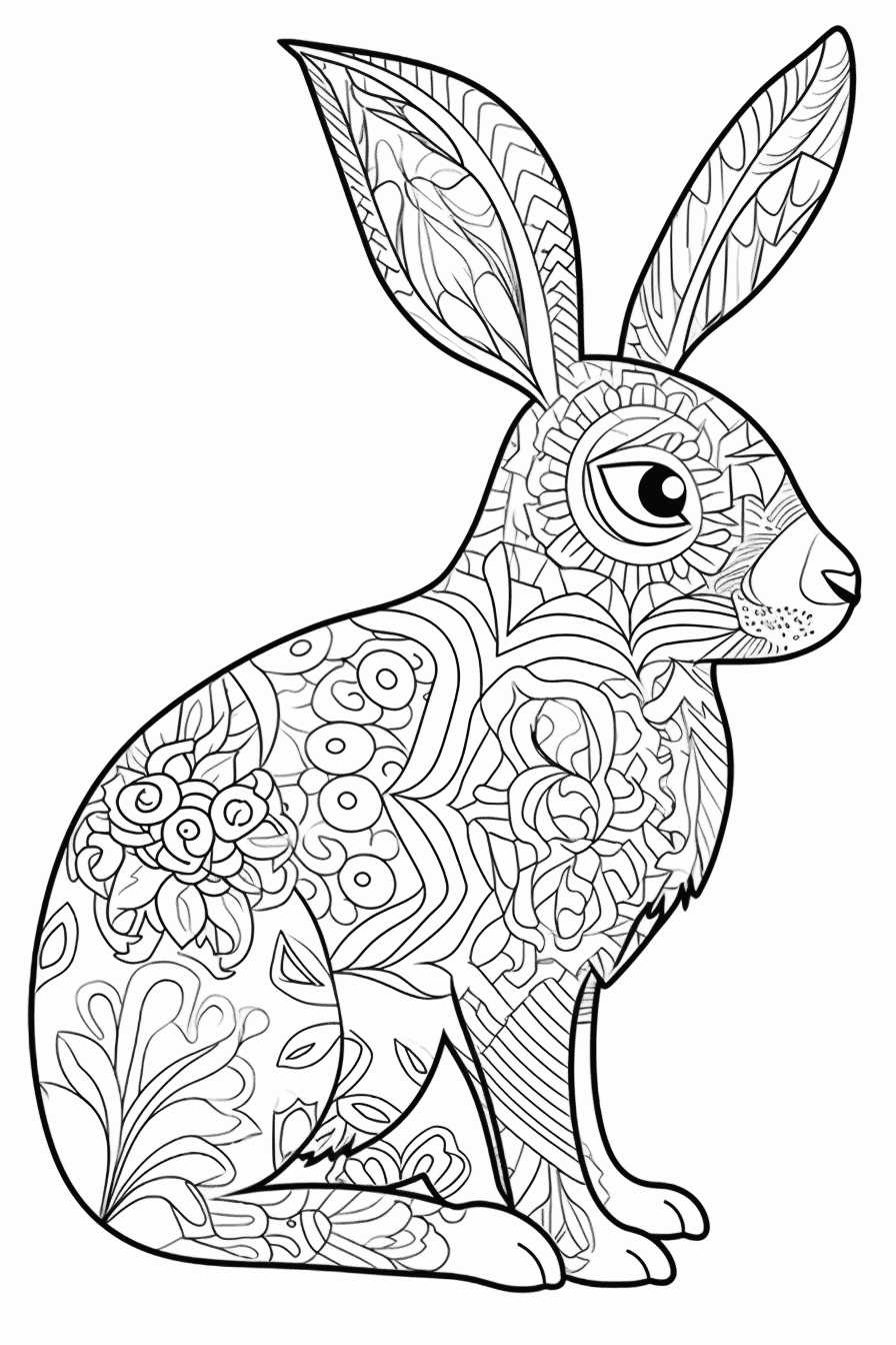 Bunny Coloring Book Illustration – Prompt Library