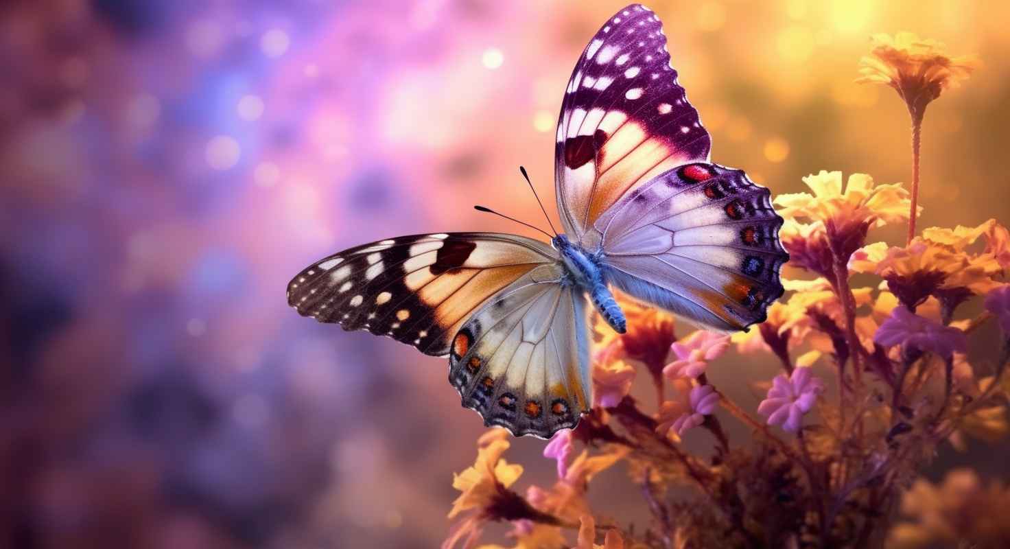 Butterfly Among Purple Flowers – Prompt Library