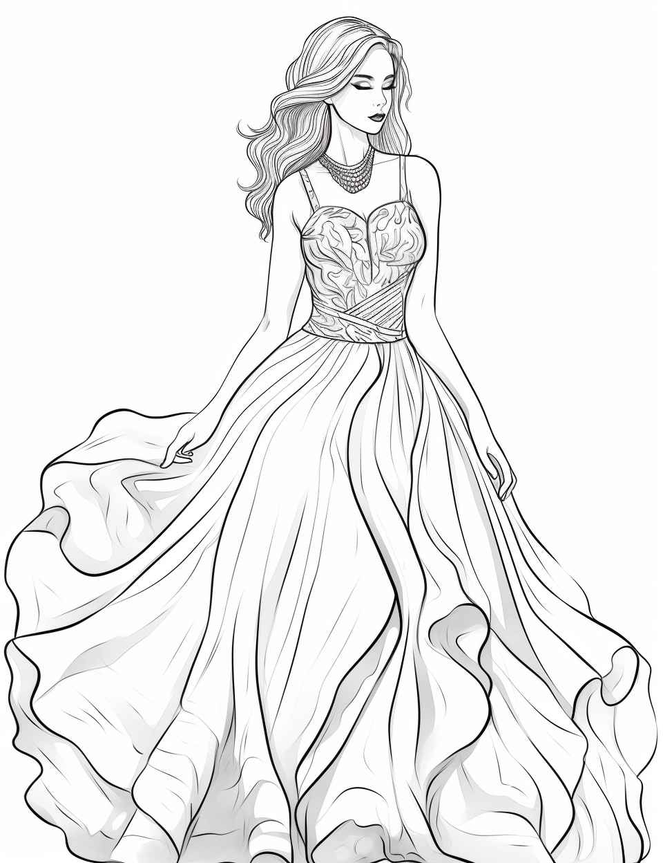 Chic Teen Coloring Page – Prompt Library