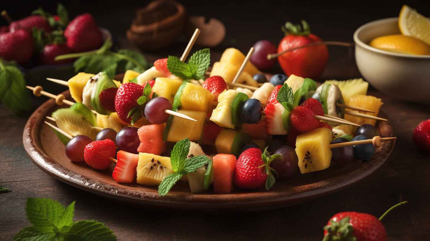 Colorful Fruit Kebabs Platter – Prompt Library