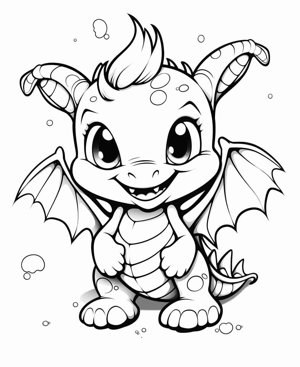 Cute Dragon Coloring Page – Prompt Library