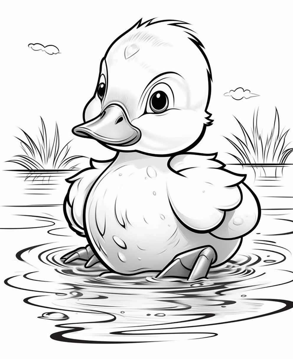 Cute Duck Coloring Page – Prompt Library