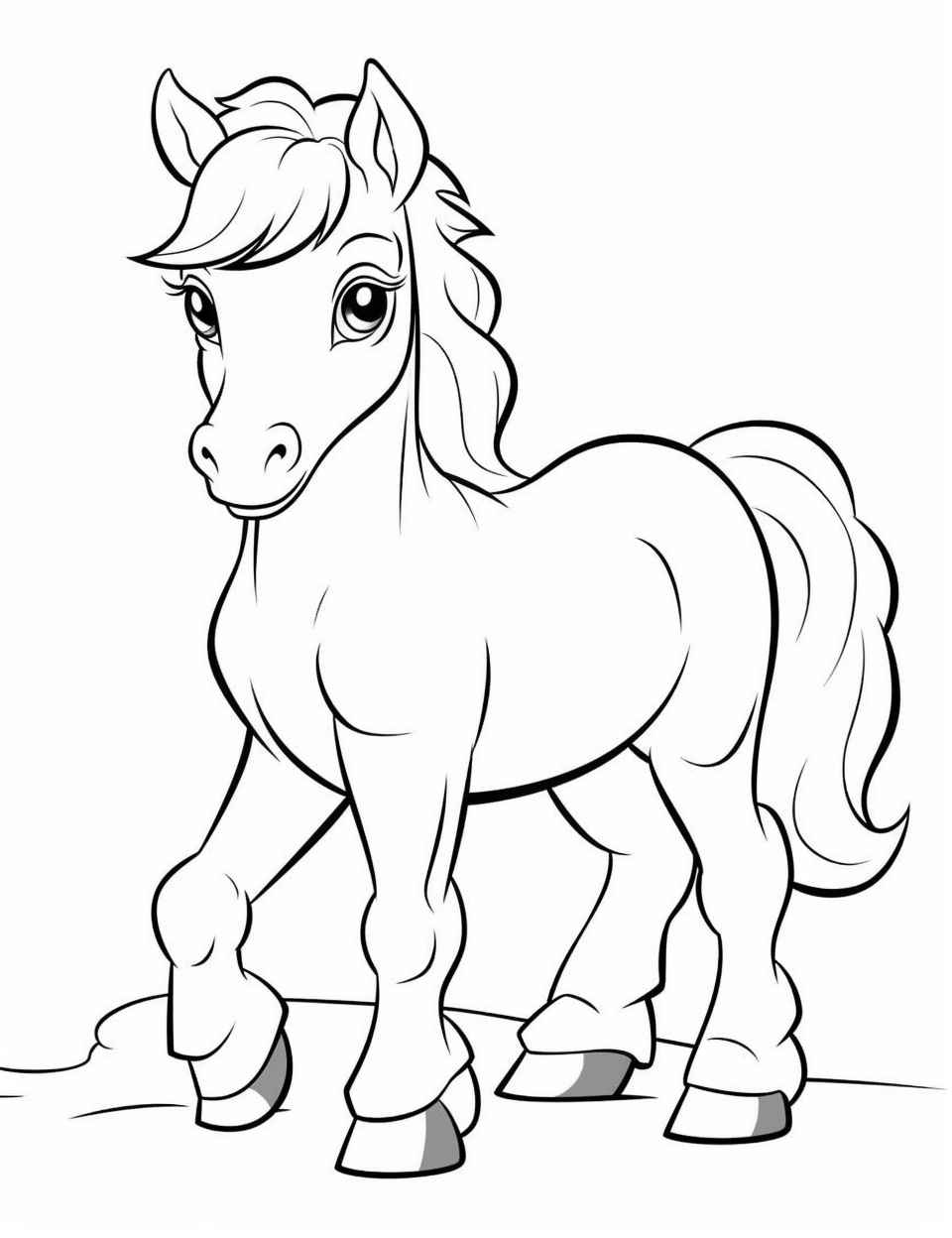 Cute Horse Coloring Page – Prompt Library