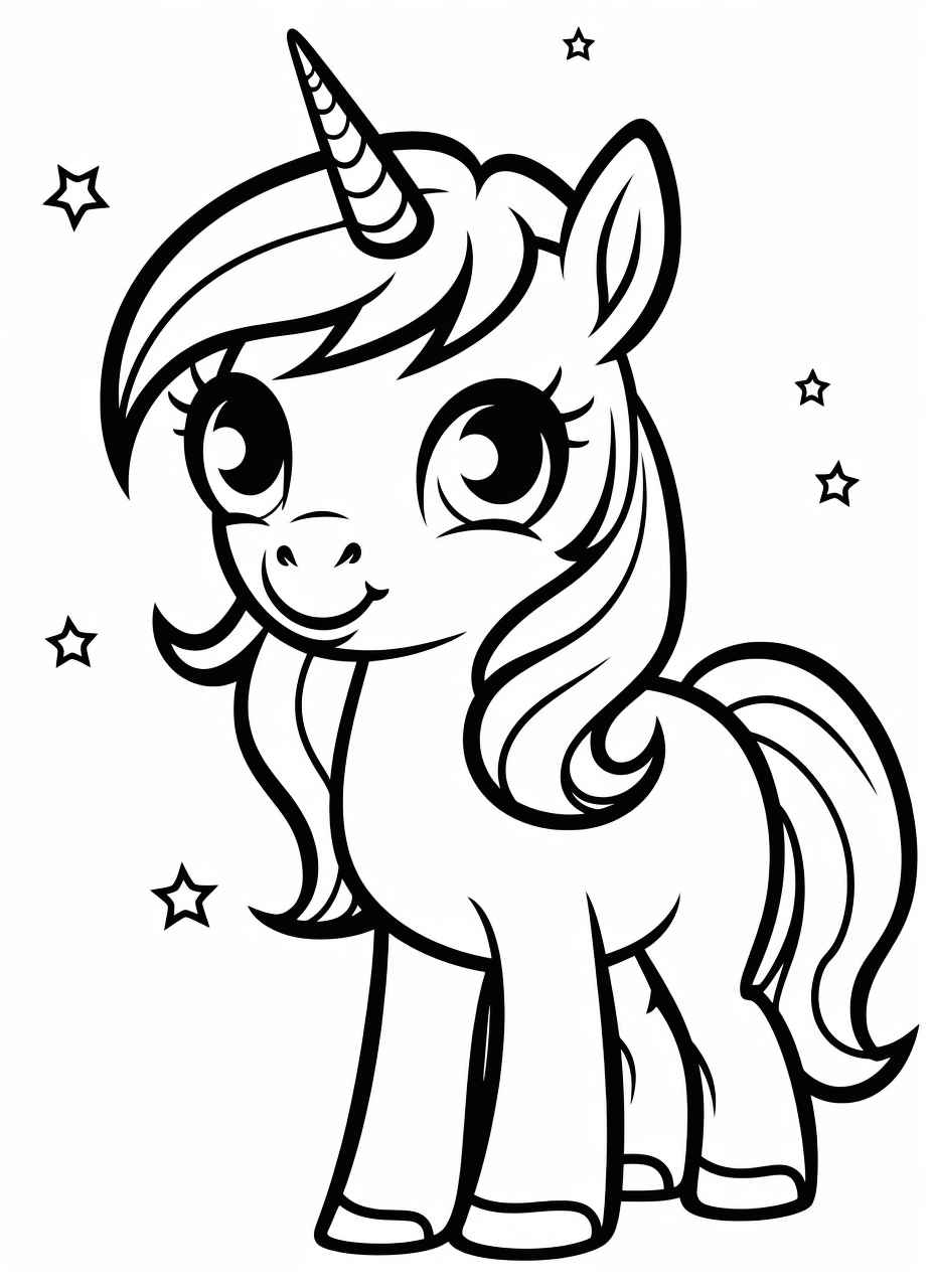 Cute Unicorn Coloring Page – Prompt Library