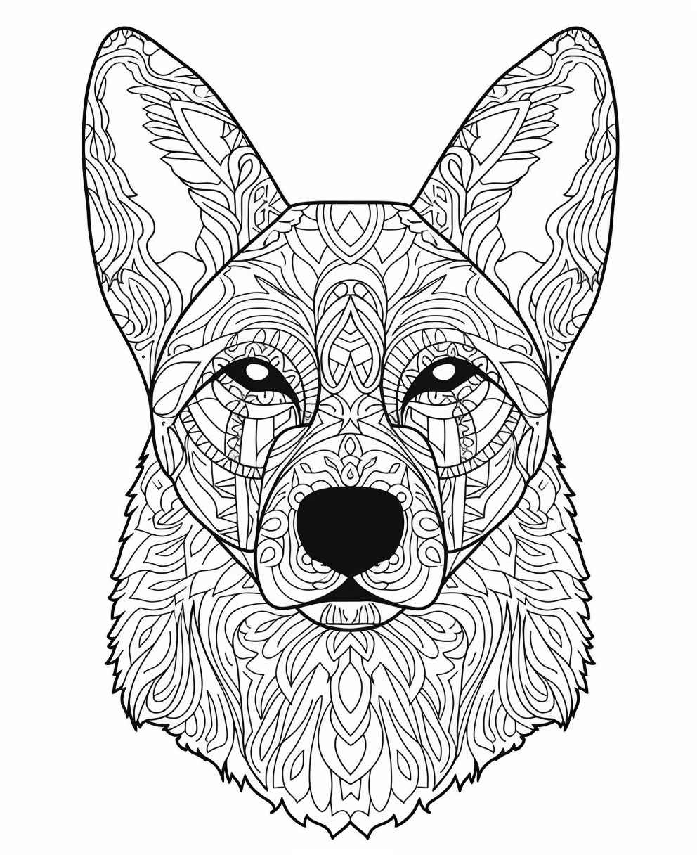 Dog Mandala Coloring Page Prompt Library