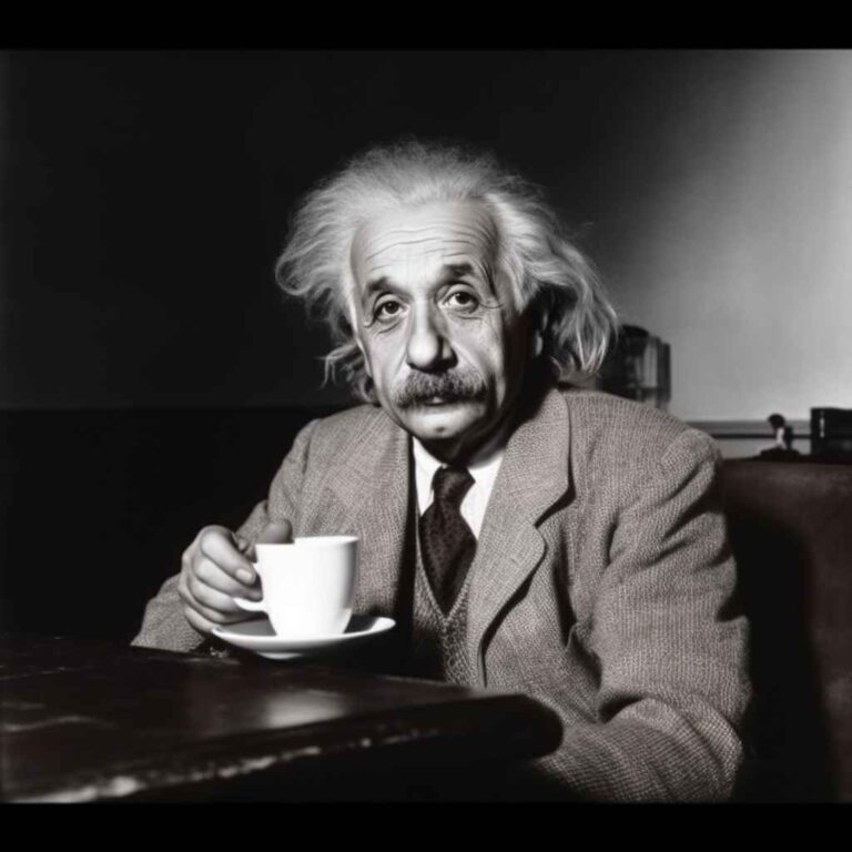 Einstein with Coffee Mug – Prompt Library