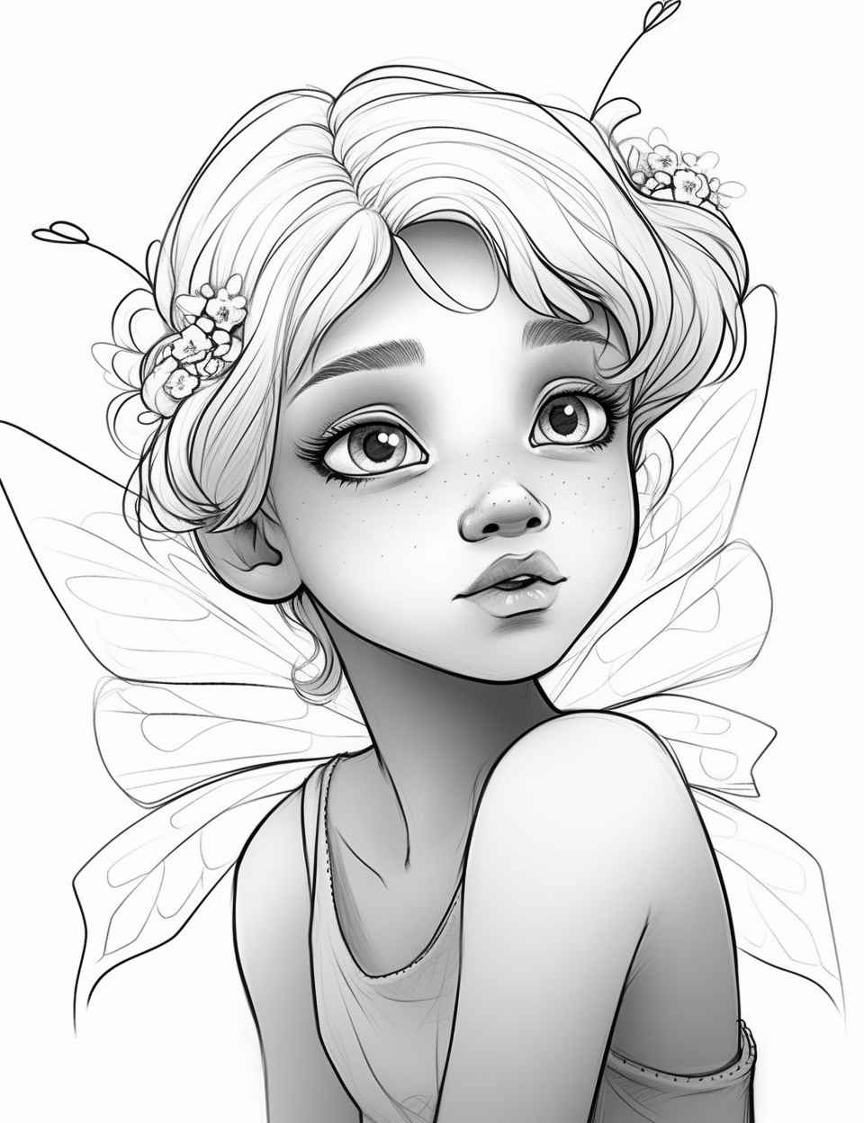 Fairy Girl Coloring Page – Prompt Library