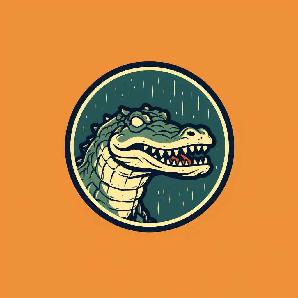 Midjourney Prompt: Flat Crocodile Logo Illustration - Prompt Library