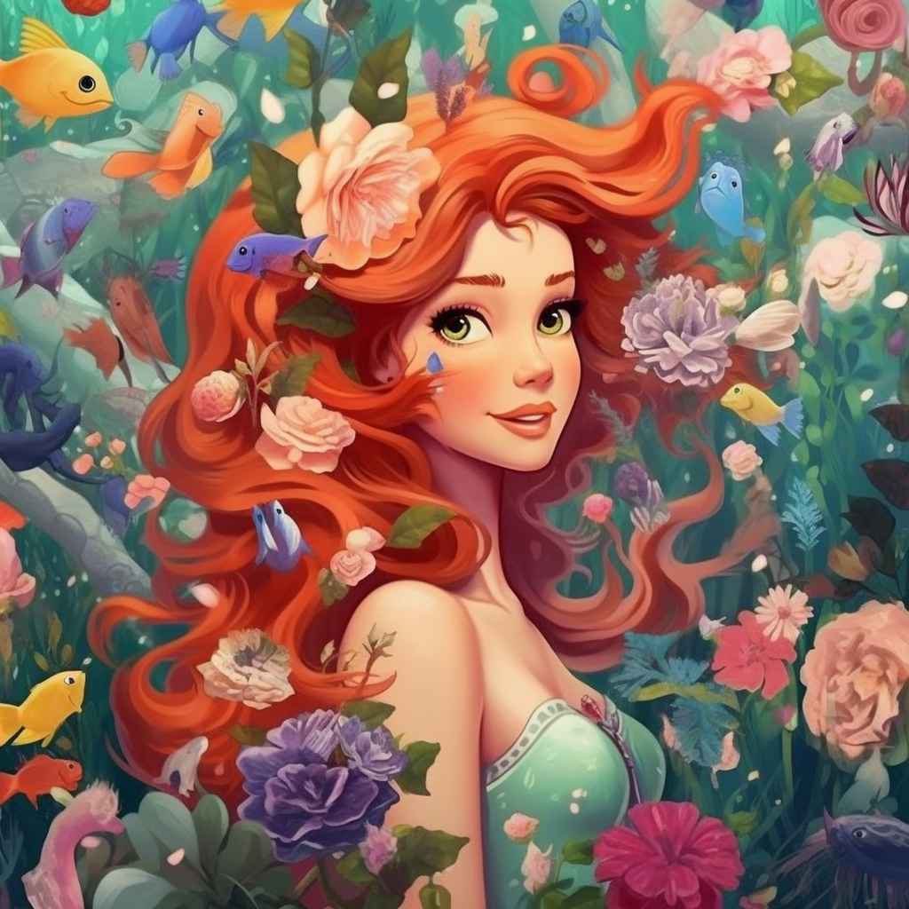 Flower Mermaid Cartoon Realism – Prompt Library