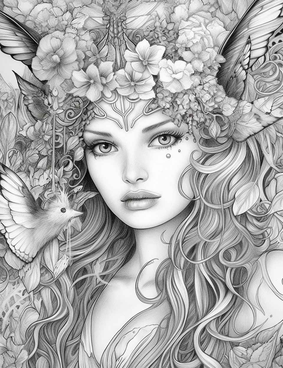 Forest Princess Coloring Page – Prompt Library