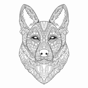 German Shepherd Mandala Coloring Page – Prompt Library