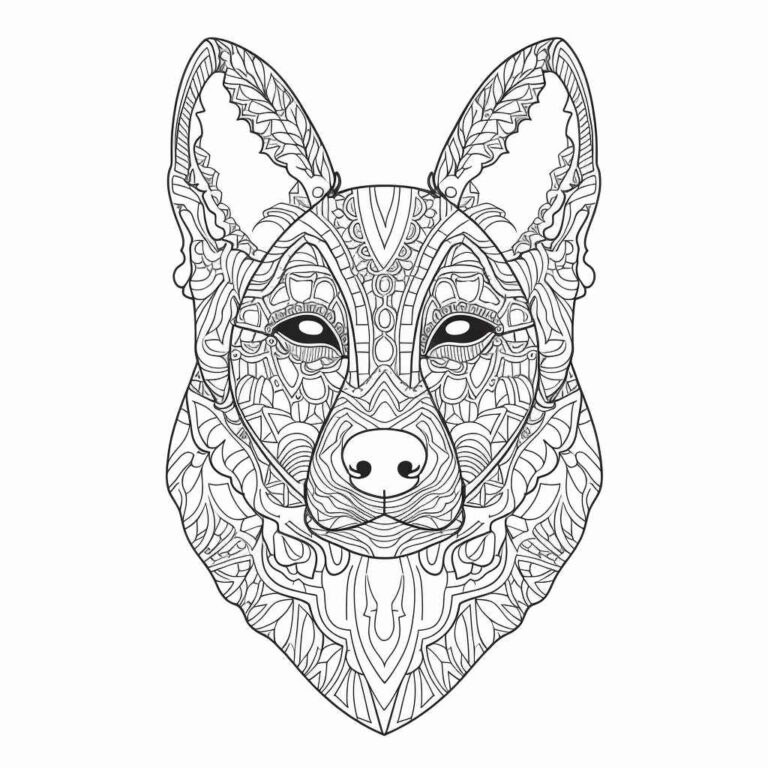 German Shepherd Mandala Coloring Page – Prompt Library