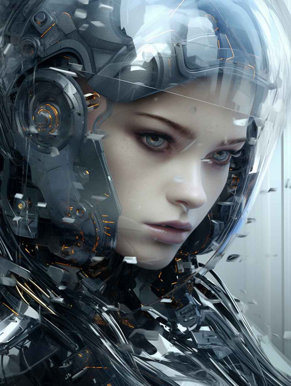 Glass-Covered Futuristic Female Face – Prompt Library