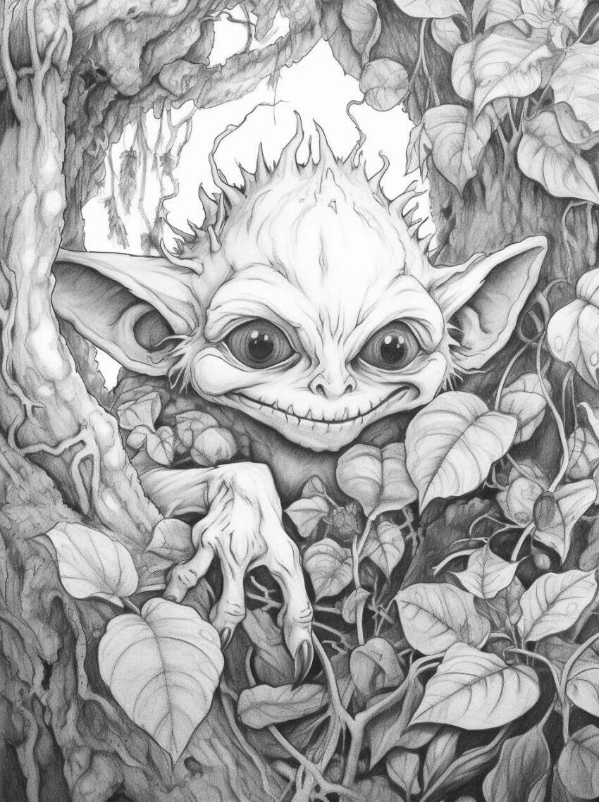 Goblincore Coloring Book for Adults Prompt Library