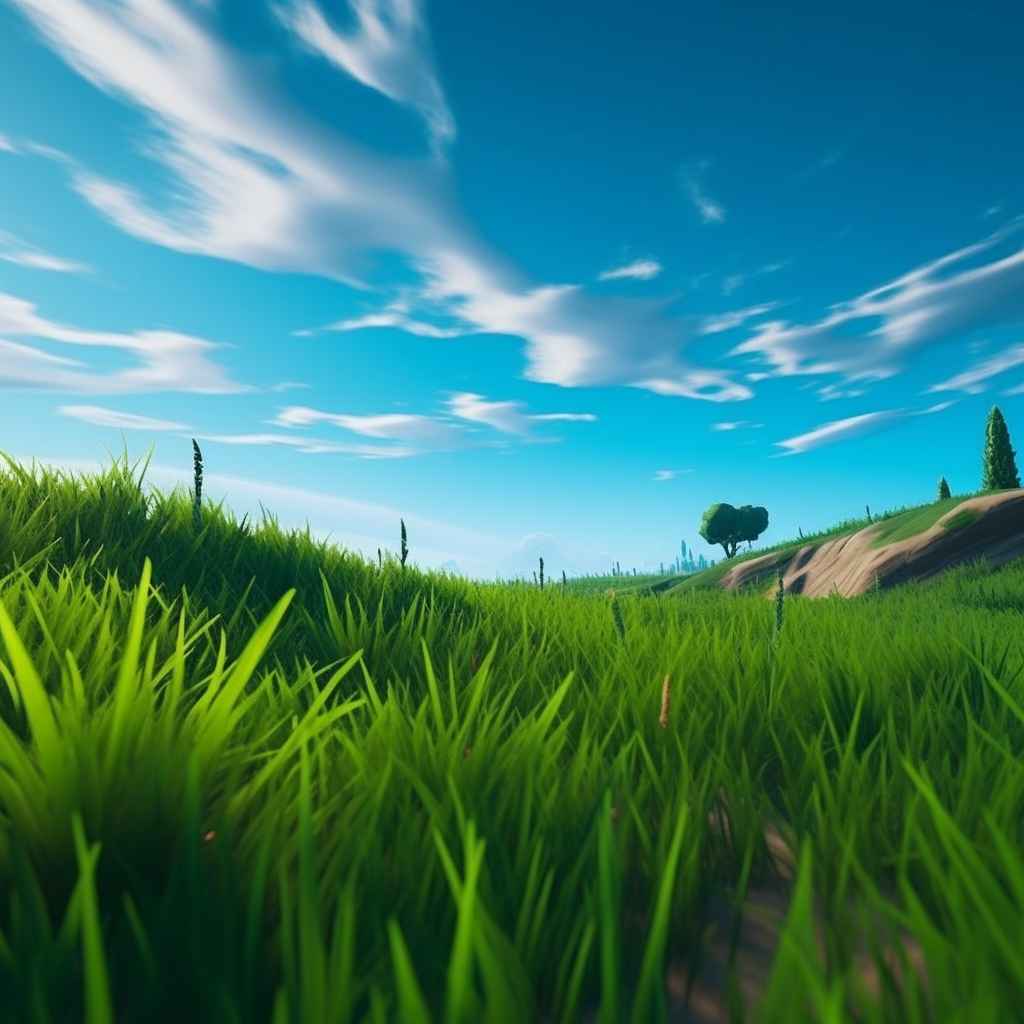 Green Fortnite Sky Grass Prompt Library