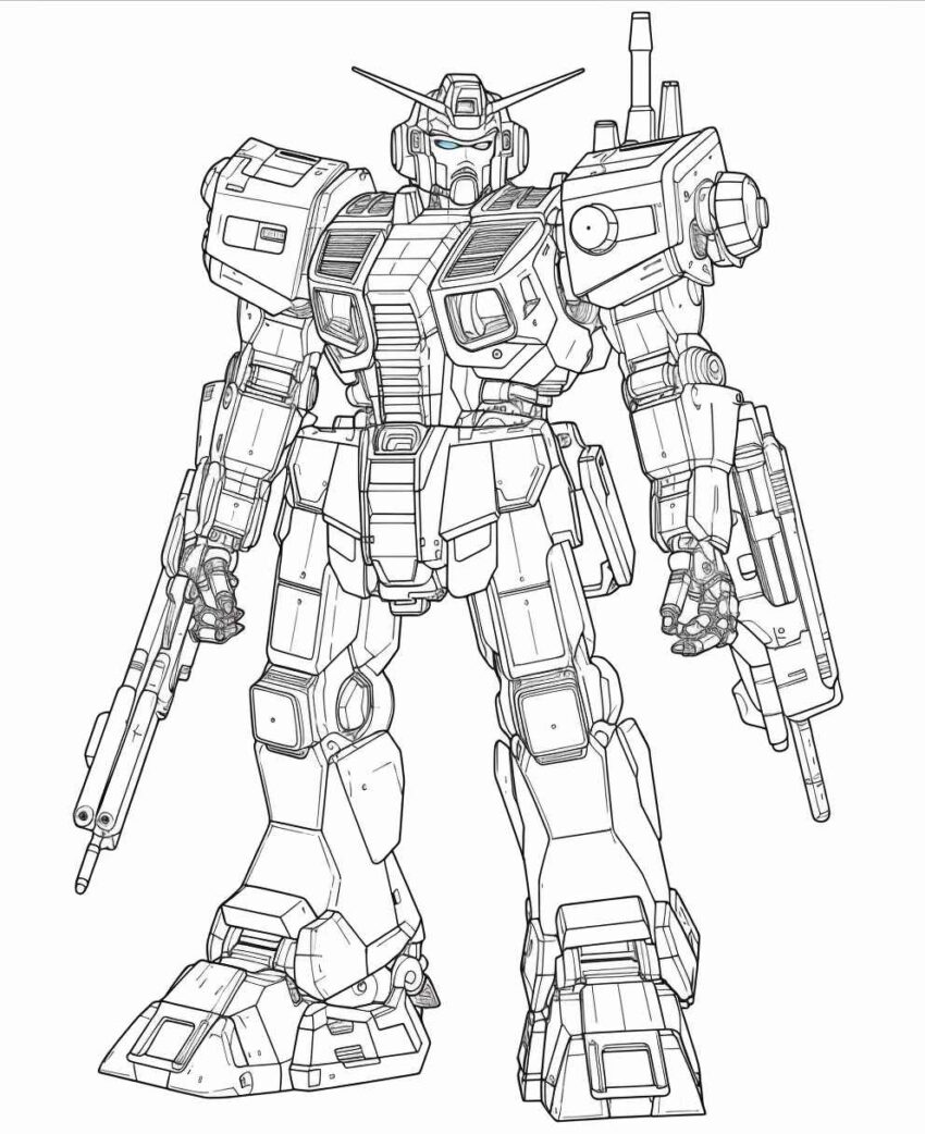 Gundam Dom Colouring Page – Prompt Library