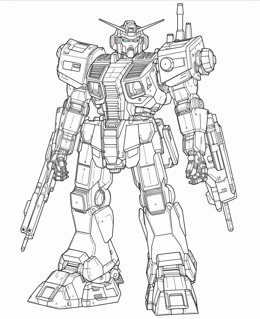 Midjourney Prompt: Gundam Dom Colouring Page - Prompt Library