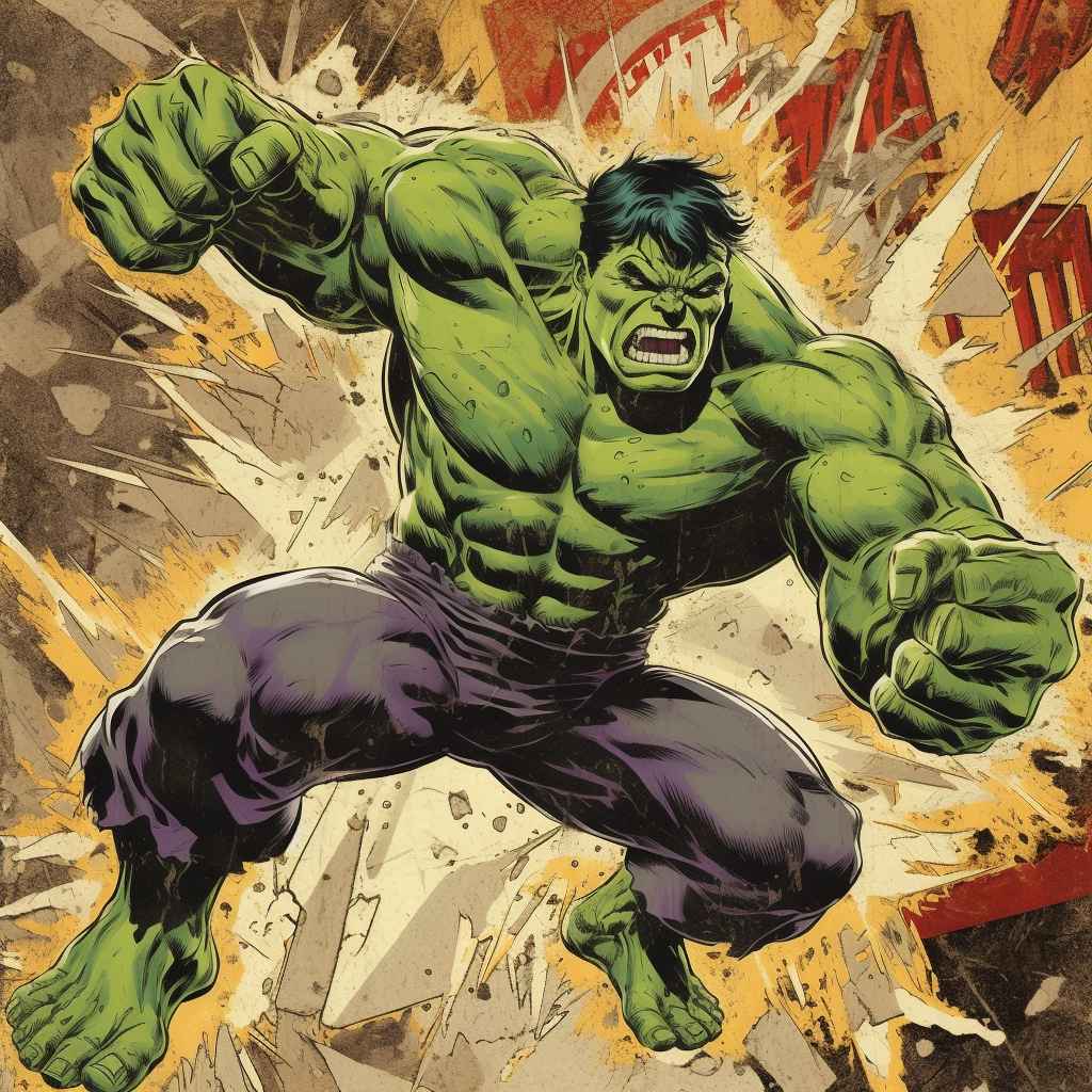 Midjourney Prompt: Hulk in Silver Age Style - Prompt Library
