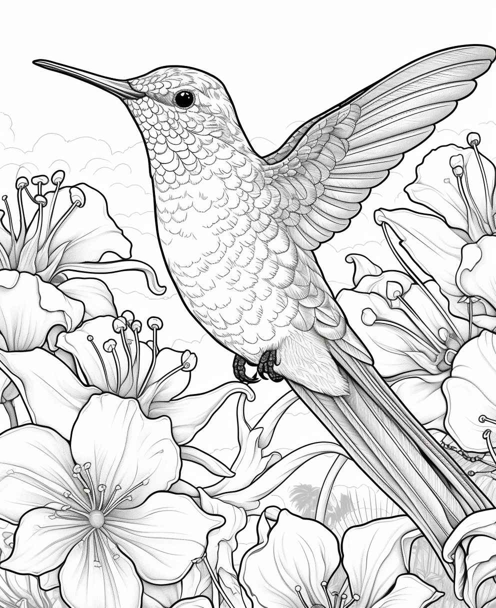 Hummingbird Sword Coloring Page – Prompt Library