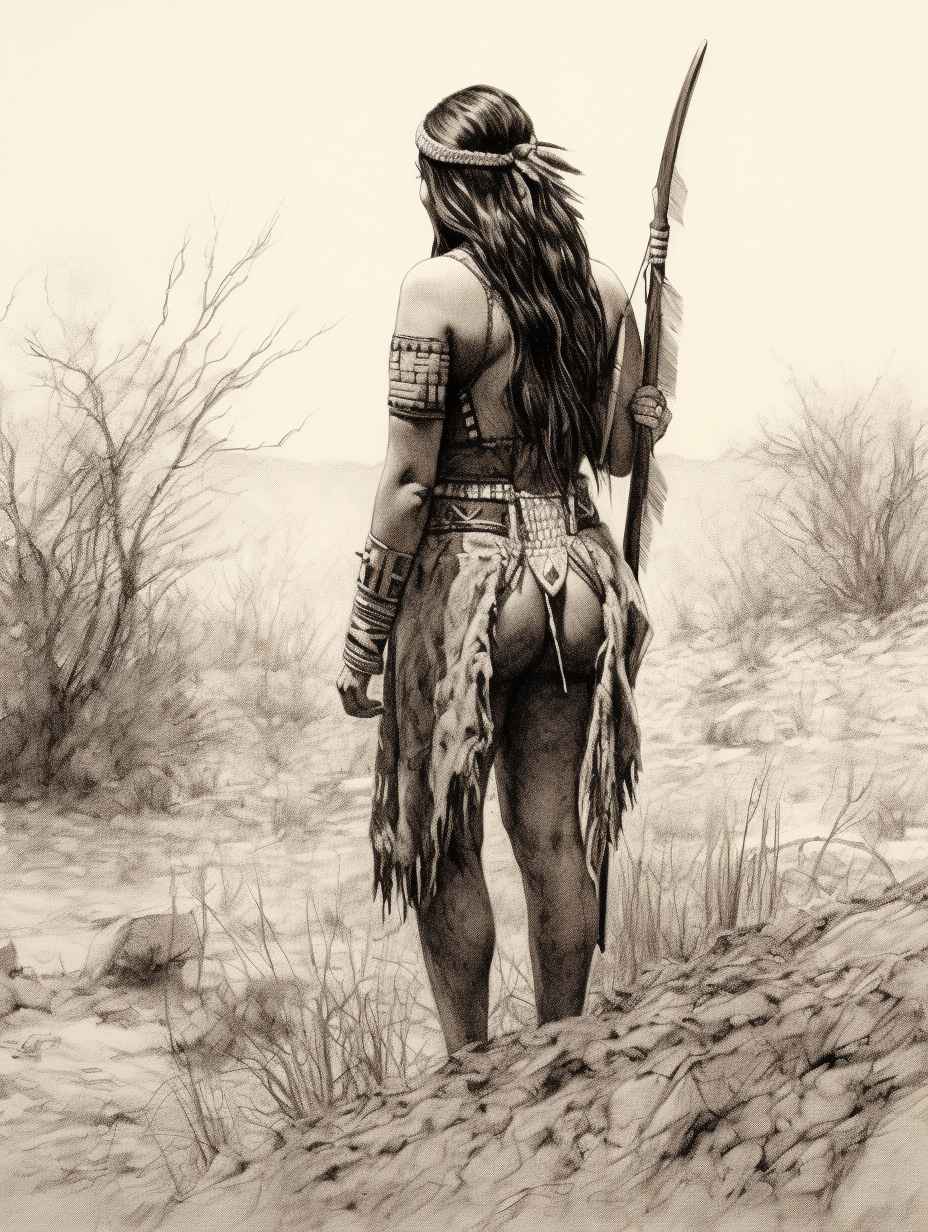 Midjourney Prompt Indian Huntress In American Landscape Prompt Library