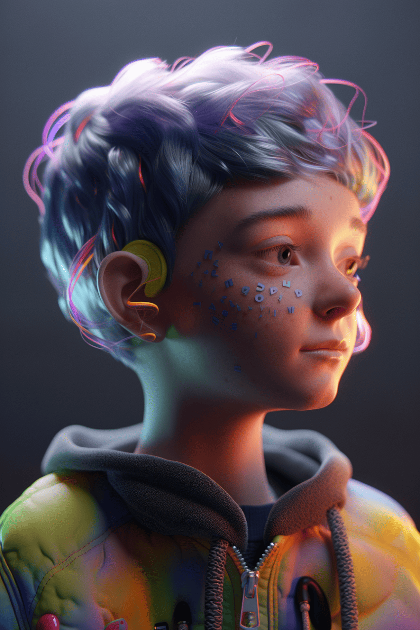 Iridescent Hair in 3D – Prompt Library