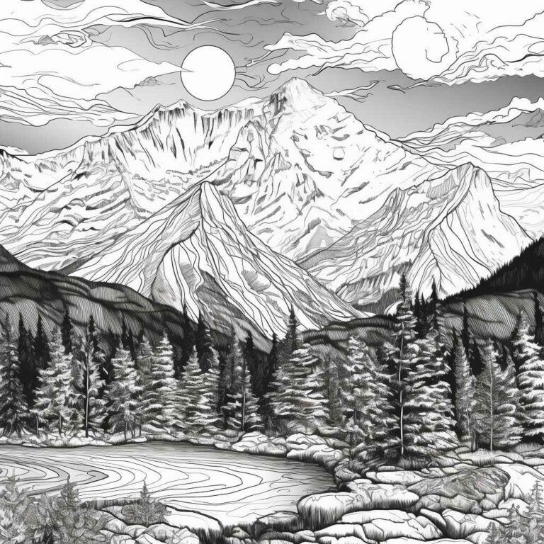 Midjourney Prompt Jasper Mountains Coloring Page Prompt Library