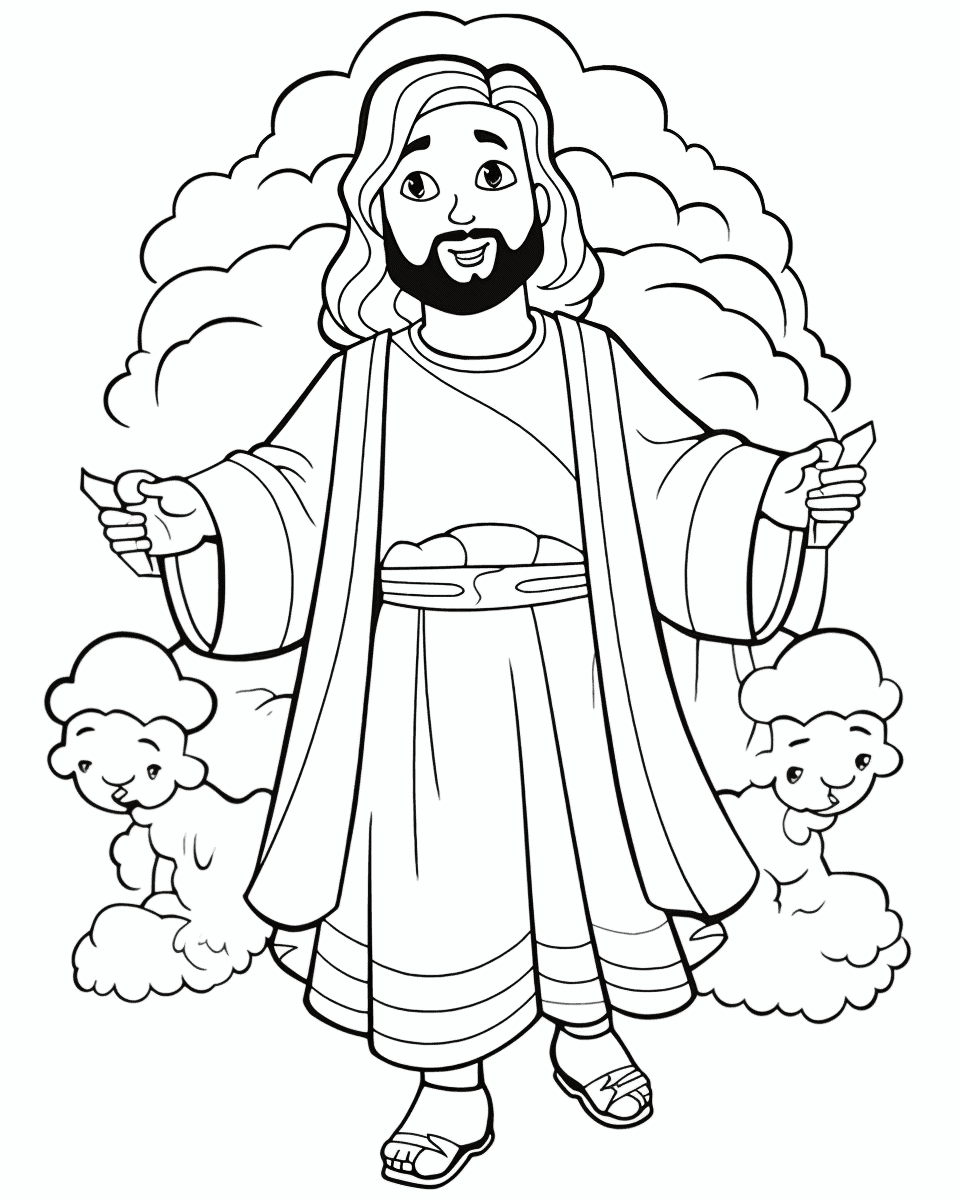 Midjourney Prompt: Jesus Cartoon Apostles Coloring Page - Prompt Library