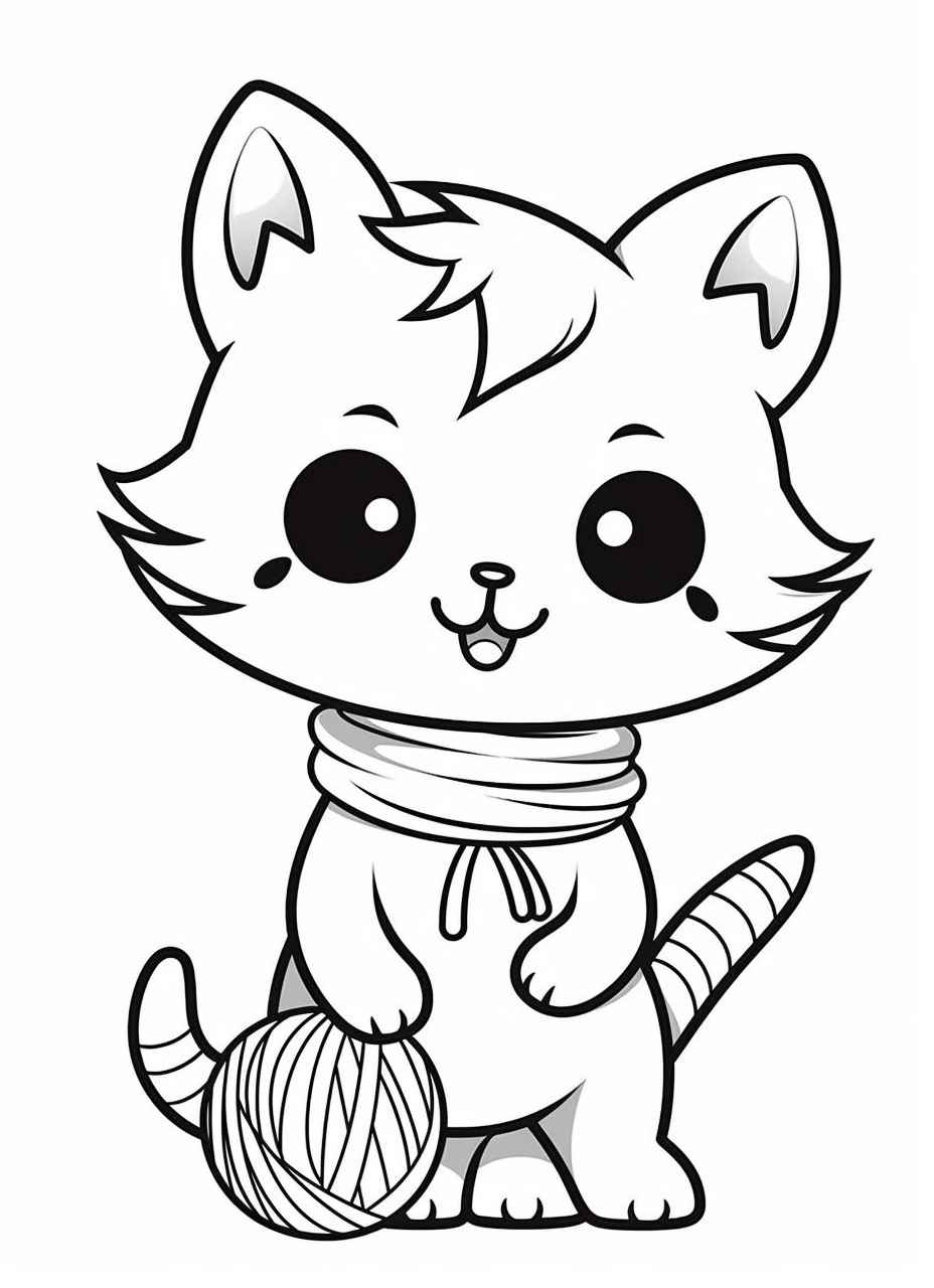 Kawaii Kitten Coloring Page – Prompt Library