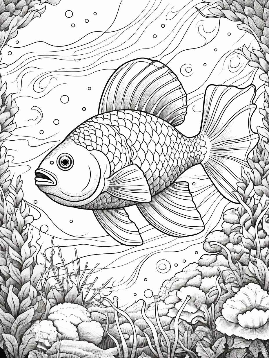 Kids Fish Coloring Page – Prompt Library