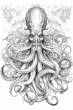 Kraken Mandala Colouring Page – Prompt Library