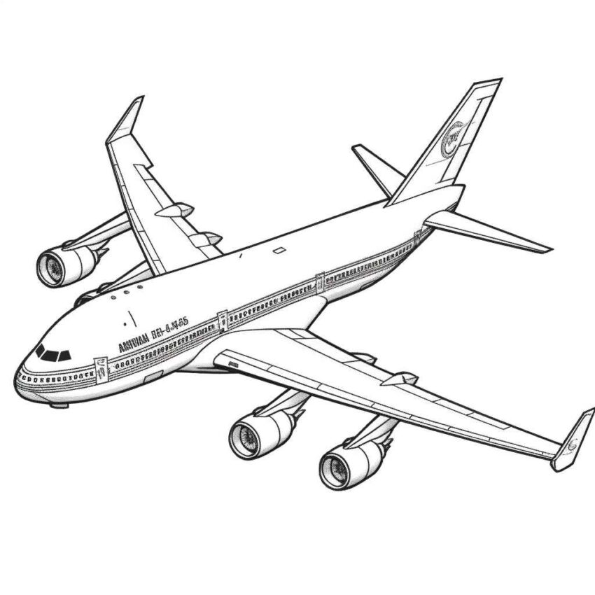 Kuwait Airways Airplane Coloring Page – Prompt Library