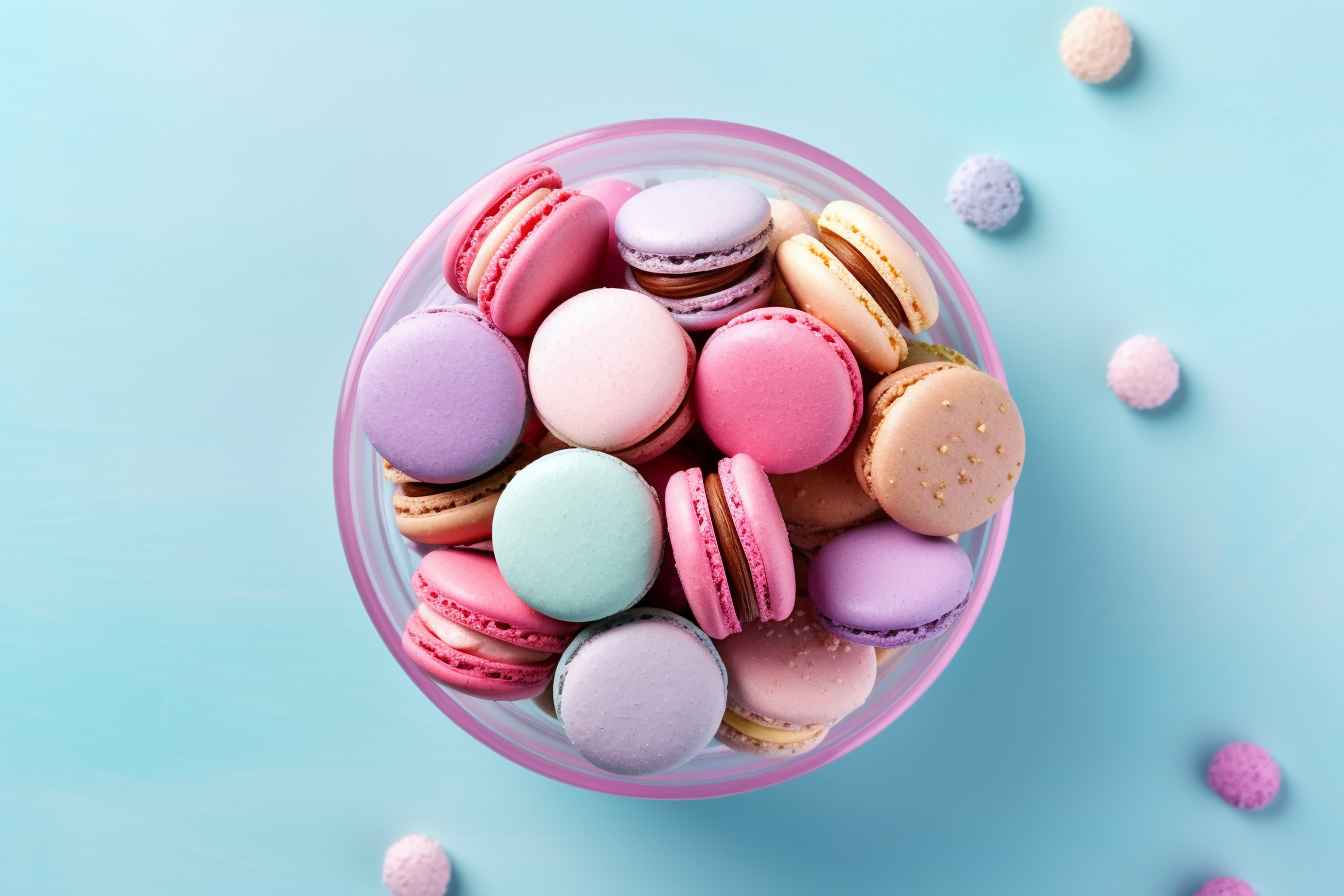 Macarons on Pastel Background – Prompt Library