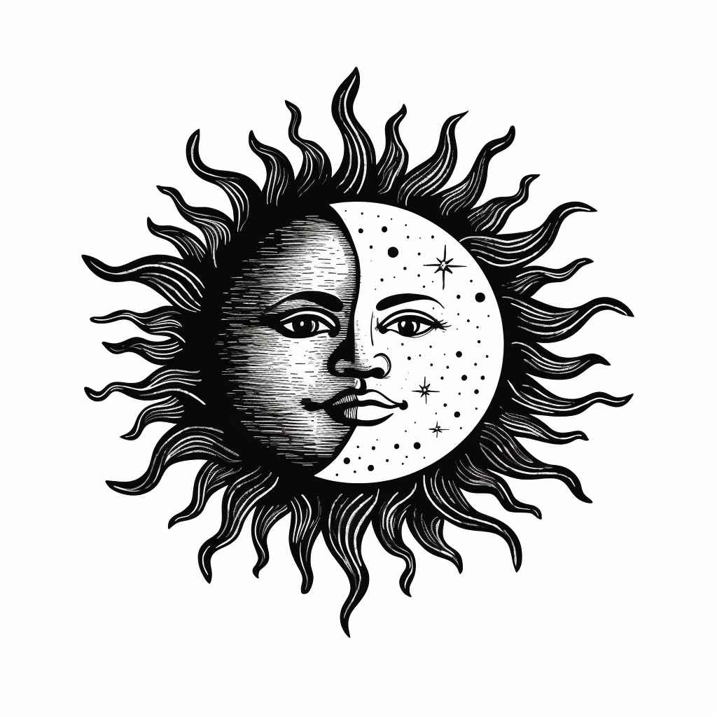 Minimalist Sun Moon Clipart – Prompt Library