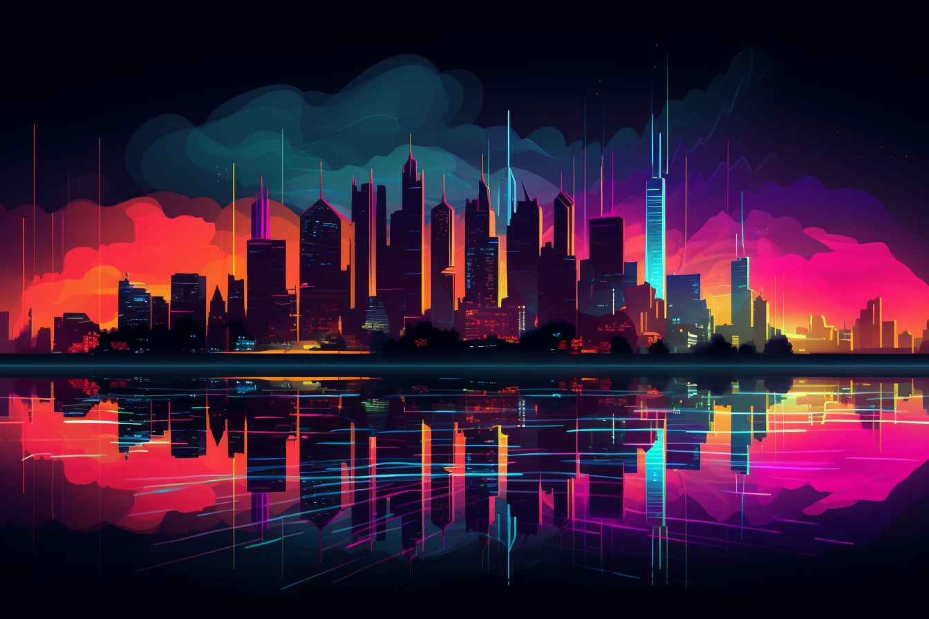 Neon City Vector Illustration – Prompt Library