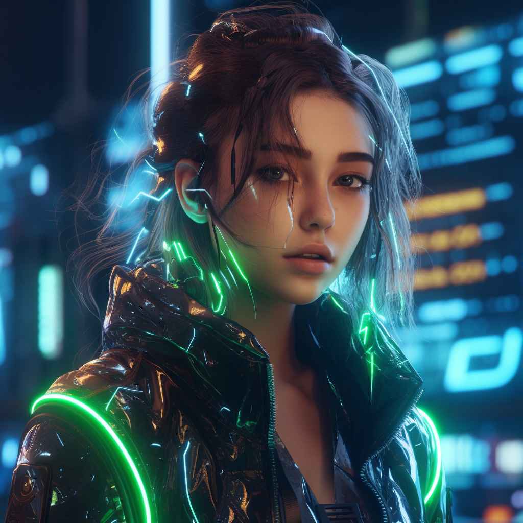 Midjourney Prompt: Neon Cyber Girl - Prompt Library