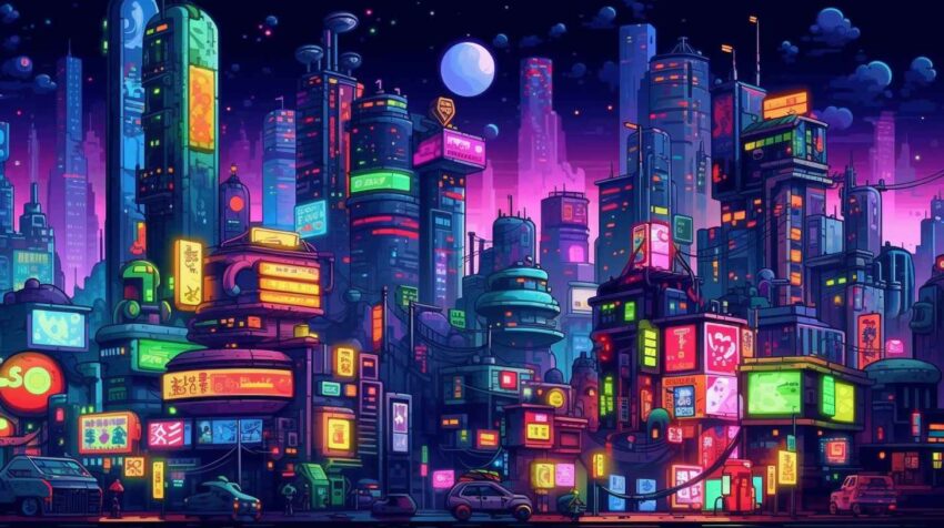 Pixelated Cyberpunk Night City – Prompt Library