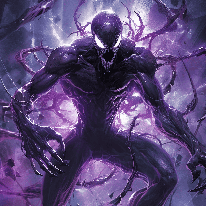 Purple Silver Symbiote Fusion – Prompt Library