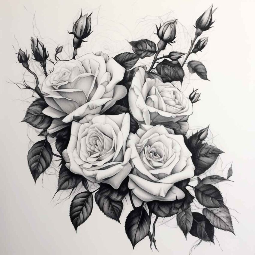 Realistic Rose Anatomy Drawings – Prompt Library