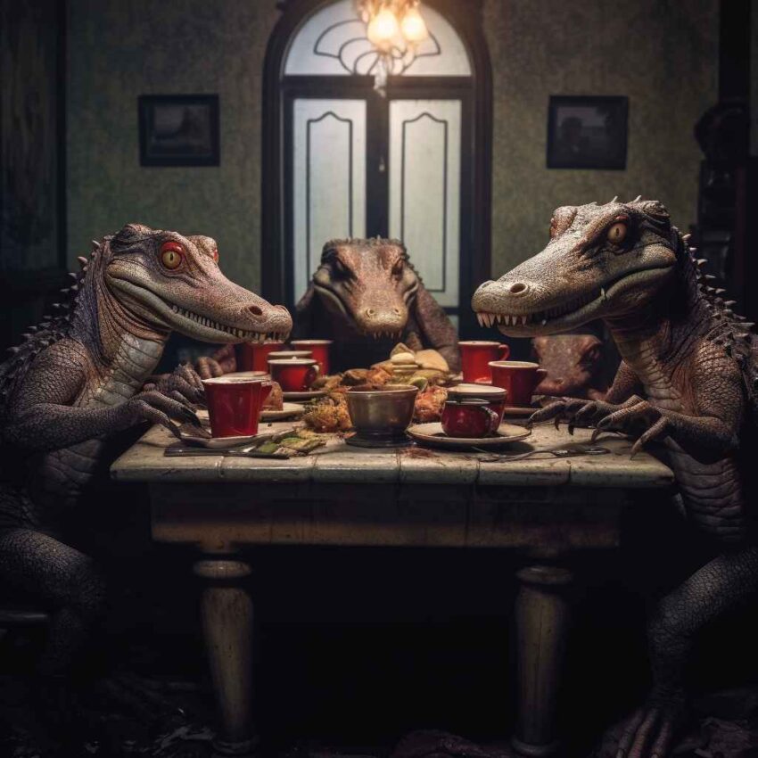 Red Alligator Dinner Party – Prompt Library