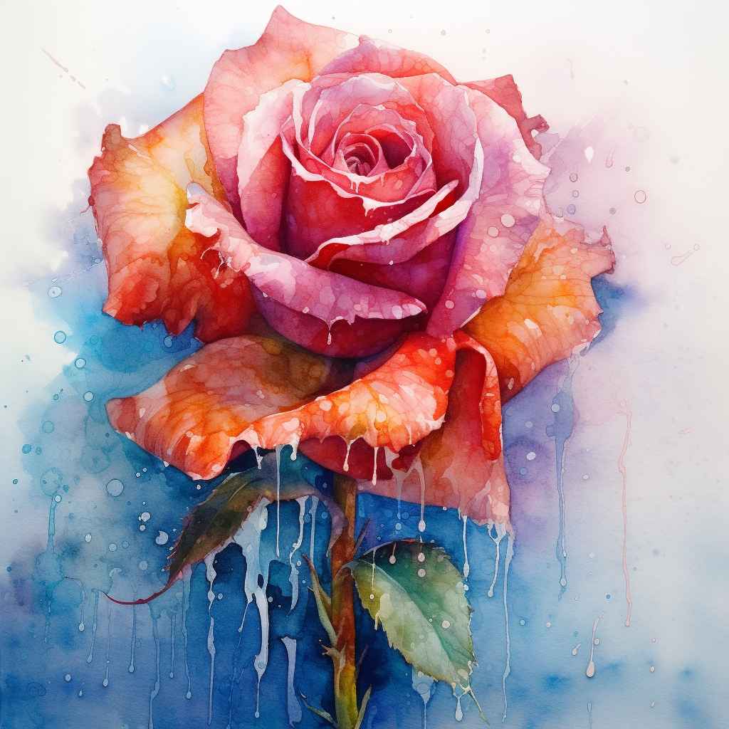 Midjourney Prompt: Rosa Watercolor Clip Art - Prompt Library