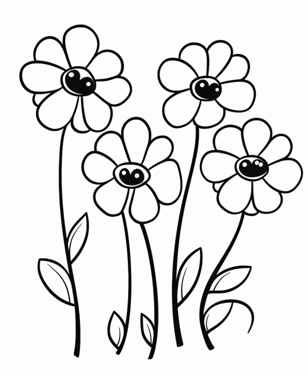 Simple Flower Coloring Book – Prompt Library