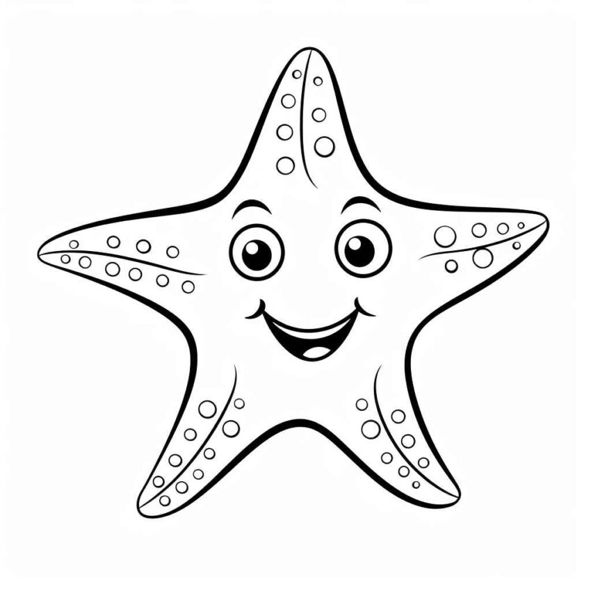 Smiling Starfish Coloring Page – Prompt Library